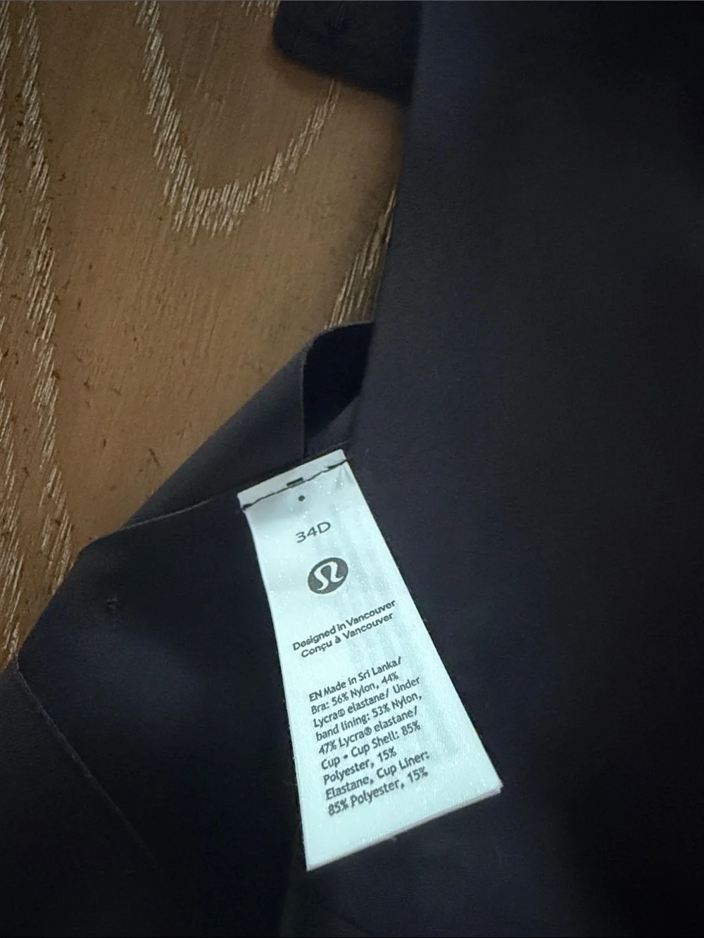 lululemon athletica Black Wireless Smooth Molded Bra